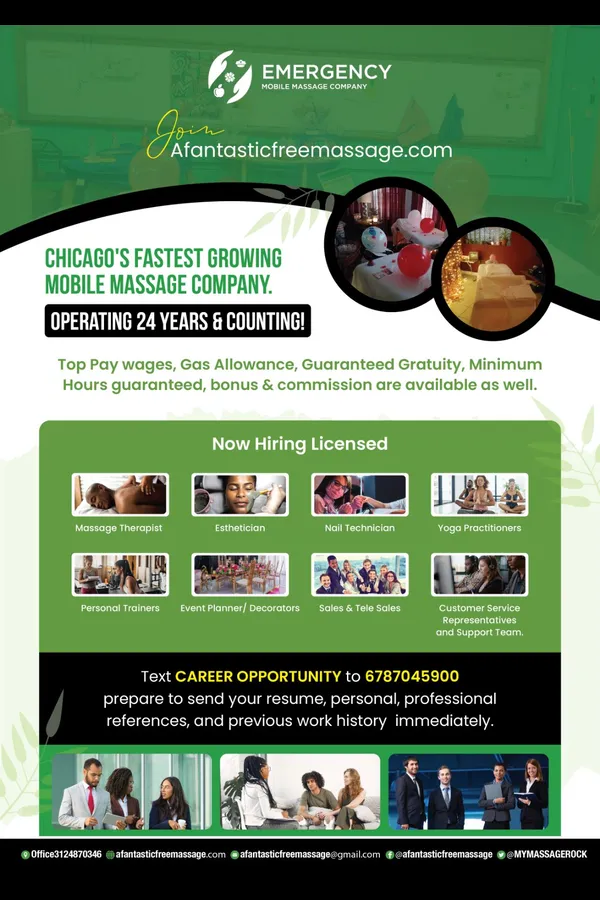 Chicago Mobile Massage Hiring